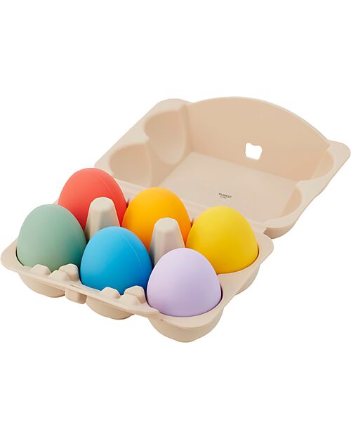 tickit Sensory Egg Game - Rainbow - 6 Pieces - Food Grade Silicone Sensory Games_