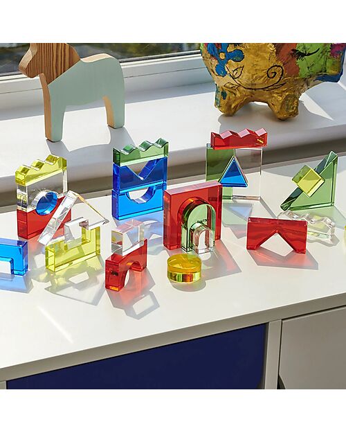 tickit Sensory Game Set - Color Crystal Block - 15 Inspiration Cards - from 3 Years Sensory Games_