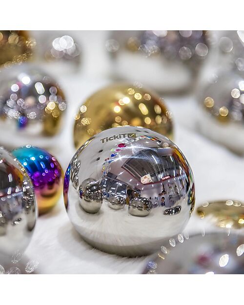 tickit Sensory Reflective Balls - Mirrored Silver - 4 Balls - Suitable for All Ages Sensory Games_