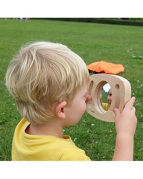 tickit Sensory Toy in FSC Rubber Wood - Easy Hold - Concave and Convex Mirror - +12m Sensory Games_