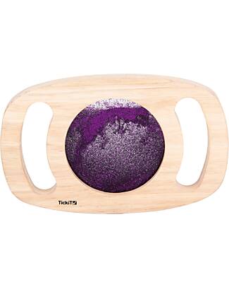 tickit Sensory Toy in FSC Rubber Wood - Easy Hold - with Glitter Panel - Purple - 12m+ Sensory Games_