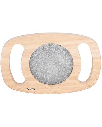 tickit Sensory Toy in FSC Rubber Wood - Easy Hold - with Glitter Panel - Silver - 12m+ Sensory Games_