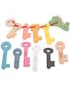 tickit Set of 11 Keys - Rainbow - Solid Beech Wood - from 10 Months Sensory Games_