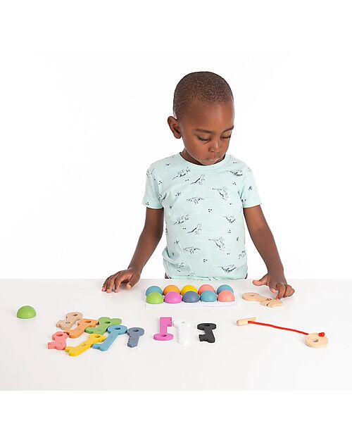 tickit Set of 11 Keys - Rainbow - Solid Beech Wood - from 10 Months Sensory Games_
