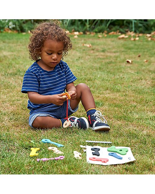 tickit Set of 11 Keys - Rainbow - Solid Beech Wood - from 10 Months Sensory Games_