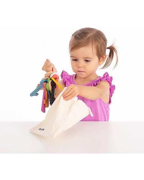 tickit Set of 11 Keys - Rainbow - Solid Beech Wood - from 10 Months Sensory Games_