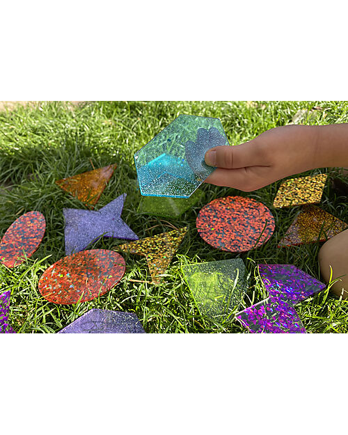 tickit Set of 21 Rainbow Glittery Shapes for LED Panel - Fun and Sensory  Knowledge Sensory Games_