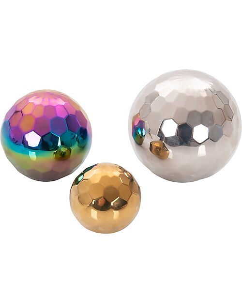 tickit Set of 3 Mistery Balls - Steel - Diameter 6 to 10 cm - 0+ Sensory Games_
