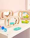 tickit Set of 3 Sensory Toys in FSC Rubber Wood - Mirrors with Shapes - Easy Hold - 12m+ Sensory Games_