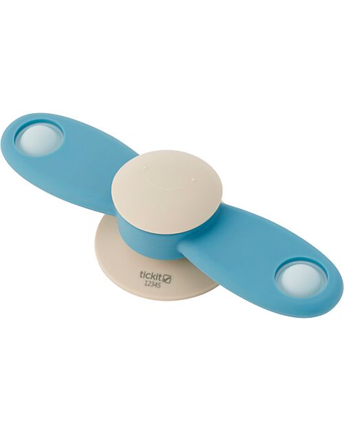 tickit Spinner with Suction Cup - Light Blue - Food Grade Silicone Newborn Toys_