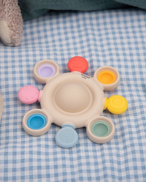 tickit Teether with Rattle - Arcobaleno - Food Grade Silicone and Beech Wood Teethers