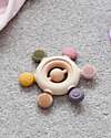 tickit Teether with Rattle - Earth - Food Grade Silicone and Beech Wood Rattles