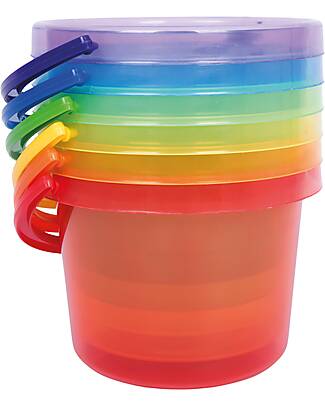 tickit Translucent Buckets - Rainbow - 6 Pieces - 1,5 L - 18m+ Outdoor Games and Toys_
