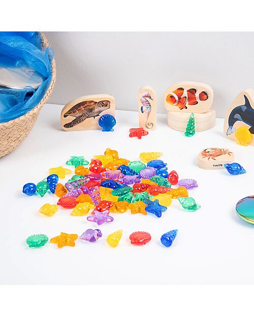 tickit Translucent Colour Shells - Red/Orange/Yellow/Green/Blue/Purple - from 3 Years Sensory Games_