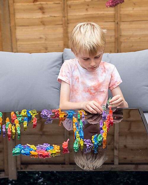 tickit Translucent Dinosaurs - Red/Orange/Yellow/Green/Blue/Purple - from 3 Years - For Light Panel Sensory Games_