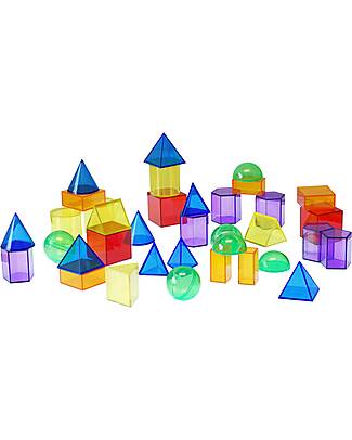tickit Translucent Geometric Shapes - Red/Orange/Yellow/Green/Blue/Purple - From 3 Years - For Light Panel Sensory Games_