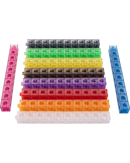 tickit Translucent Linking Cubes - 10 Different Colours- From 3 Years - For Light Panel Sensory Games_