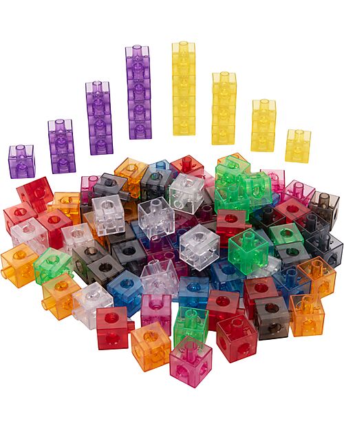 tickit Translucent Linking Cubes - 10 Different Colours- From 3 Years - For Light Panel Sensory Games_
