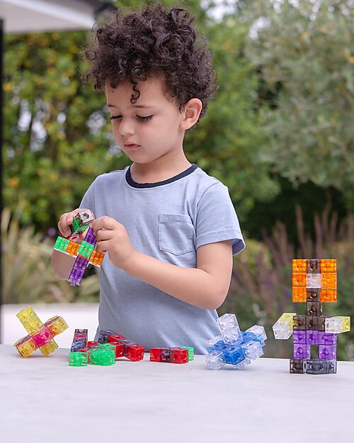 tickit Translucent Linking Cubes - 10 Different Colours- From 3 Years - For Light Panel Sensory Games_