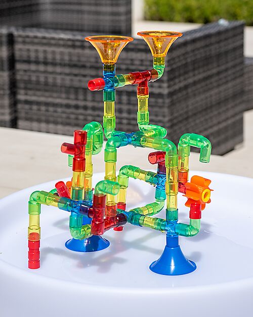 tickit Translucent Water Pipes - Rainbow - 74 Pieces - +3 Years Outdoor Games and Toys_