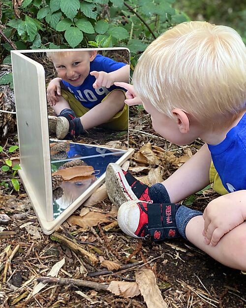 tickit Triangle Exploratory Mirror - FSC Birch Wood - 30 x 45.7 x 23.8 cm - 0+ Sensory Games_