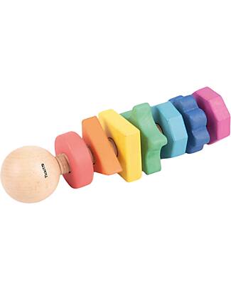 tickit Twister - 1 Bolt and 7 Nuts - Rainbow - Solid Wood - from 18 Months Wooden Stacking Toys