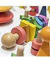 tickit Twister - 1 Bolt and 7 Nuts - Rainbow - Solid Wood - from 18 Months Wooden Stacking Toys