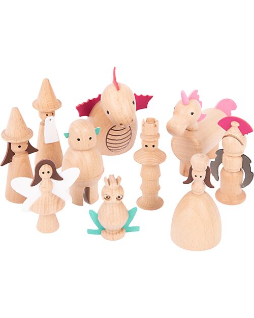 tickit Wooden Enchanted Figures - 10 Pieces - Sustainable Game Wooden Animals