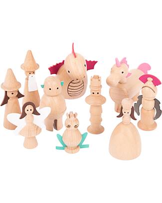 tickit Wooden Enchanted Figures - 10 Pieces - Sustainable Game Wooden Animals