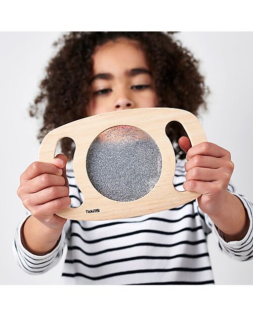 tickit Wooden Sensory Game - with Glitter Panel - Silver - from 12 Months Sensory Games_