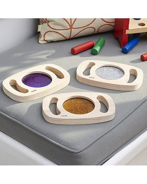 tickit Wooden Sensory Game - with Glitter Panel - Silver - from 12 Months Sensory Games_