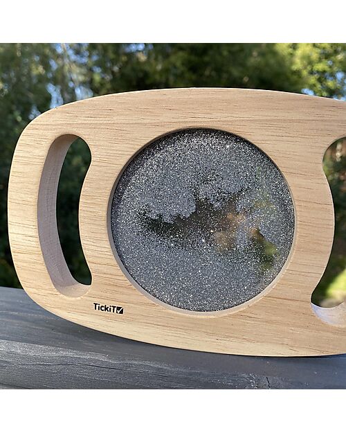 tickit Wooden Sensory Game - with Glitter Panel - Silver - from 12 Months Sensory Games_