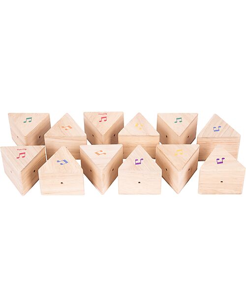 tickit Wooden Sound Prisms - 12 Pieces  - 5 x 6 cm - 18m+ Musical Instruments