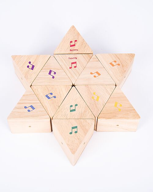 tickit Wooden Sound Prisms - 12 Pieces  - 5 x 6 cm - 18m+ Musical Instruments
