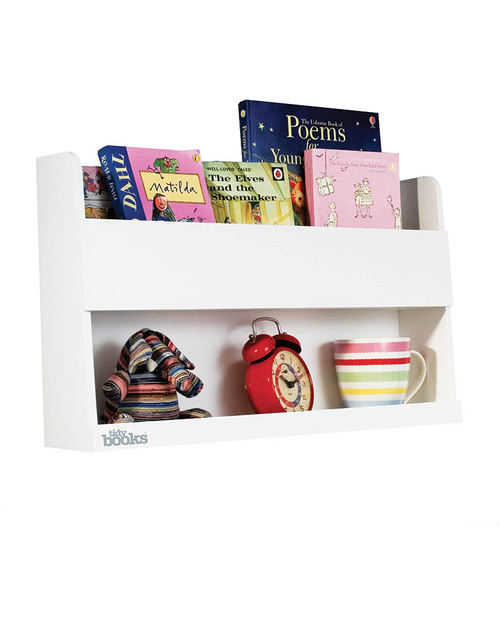 Tidy Books Bunk Bed Buddy Bedside Storage Shelf - 33x53x12cm - White Montessori Bookcases