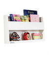 Tidy Books Bunk Bed Buddy Bedside Storage Shelf - 33x53x12cm - White Montessori Bookcases