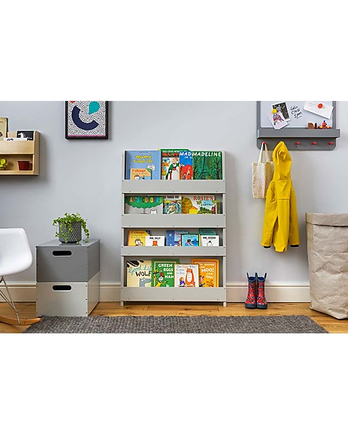 Tidy Books Children’s Front Facing Montessori Wood Bookcase - Pale Grey Montessori Bookcases