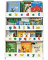 Tidy Books Children’s Front Facing Montessori Wood Bookcase with 3D Alphabet - White Lowercase Montessori Bookcases