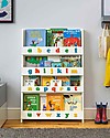 Tidy Books Children’s Front Facing Montessori Wood Bookcase with 3D Alphabet - White Lowercase Montessori Bookcases