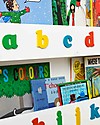 Tidy Books Children’s Front Facing Montessori Wood Bookcase with 3D Alphabet - White Lowercase Montessori Bookcases