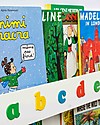 Tidy Books Children’s Front Facing Montessori Wood Bookcase with 3D Alphabet - White Lowercase Montessori Bookcases