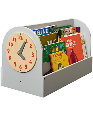 Tidy Books Front facing Book Box - 34x54x28cm - Light Grey Bookcases
