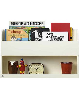 Tidy Books Hanging Bedside Table for Bunk Bed Buddy - 33x53x12cm - Soft White Montessori Bookcases