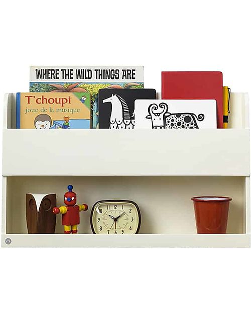 Tidy Books Hanging Bedside Table for Bunk Bed Buddy - 33x53x12cm - Soft White Shelves