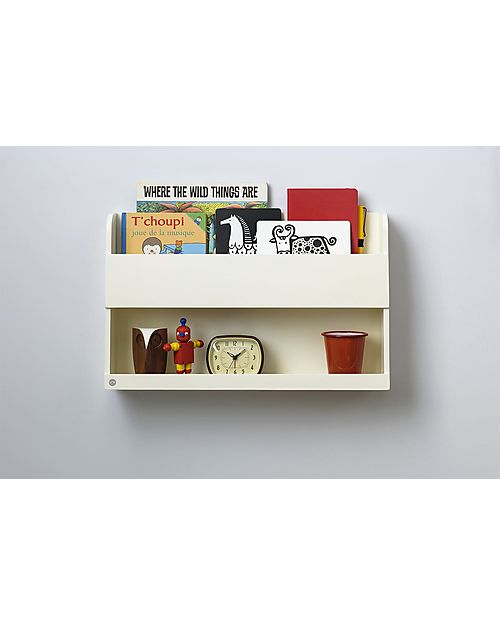Tidy Books Hanging Bedside Table for Bunk Bed Buddy - 33x53x12cm - Soft White Shelves