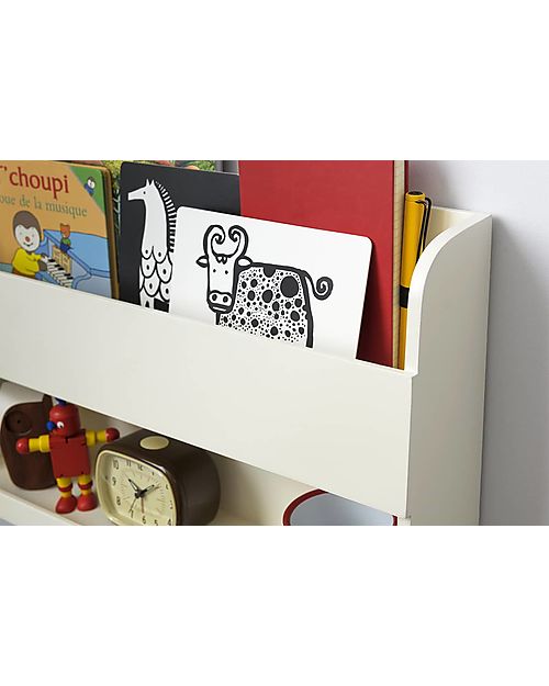 Tidy Books Hanging Bedside Table for Bunk Bed Buddy - 33x53x12cm - Soft White Shelves