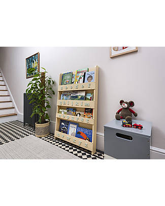 Tidy Books Montessori Frontal Bookcase for Children in Wood - Barley - Sage 3D Lowercase Letters Montessori Bookcases