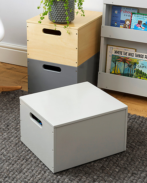 Tidy Books Sorting Box, Toys Wooden Box, Pale Grey - 40 x 30 x 24 cm Toy Storage Boxes