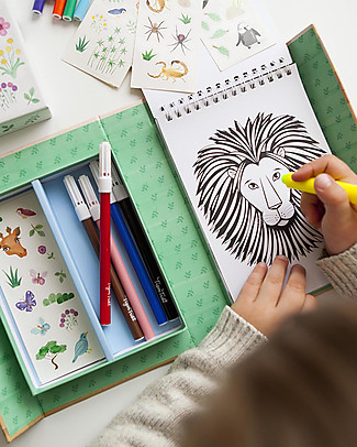 Tiger Tribe Colouring Set, Animal All-Stars - Includes booklet, markers and stickers! Draw And Color