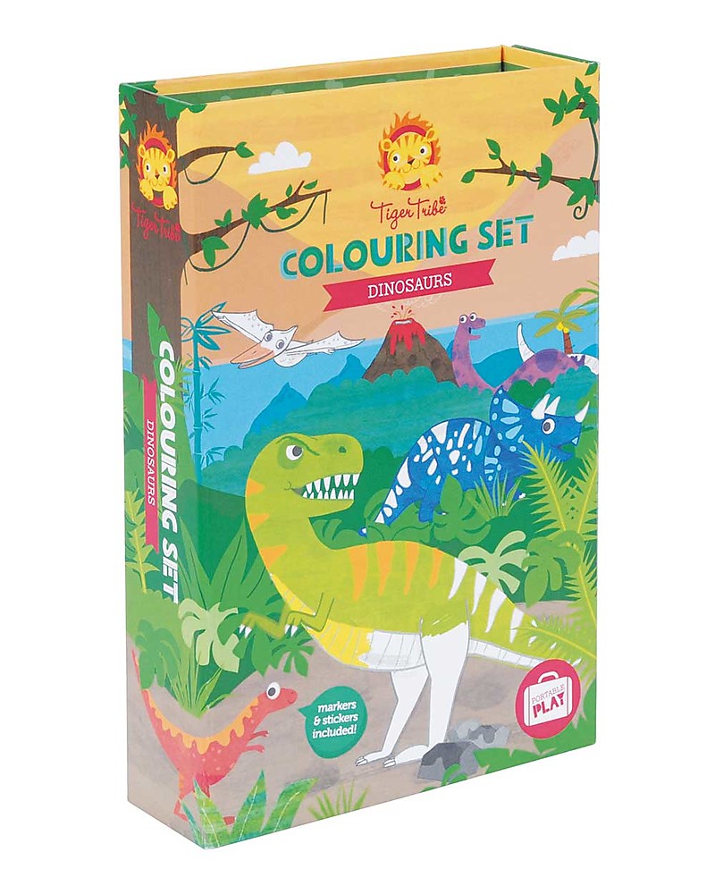 Tiger Tribe Colouring Set, Dinosaurs - Includes booklet, markers and ...